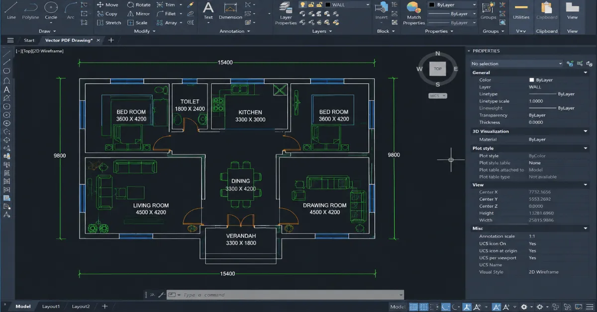 vector PDF opened inside AutoCAD